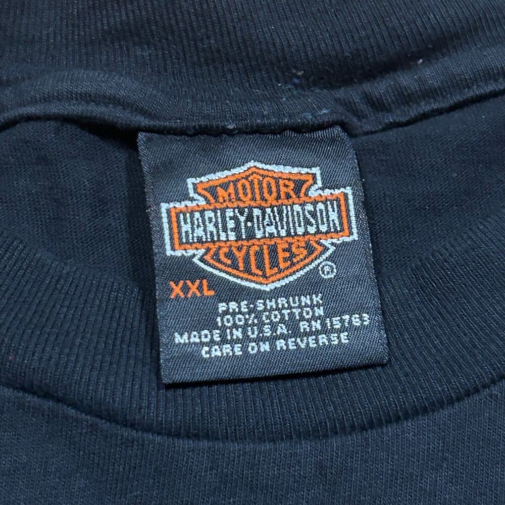 Vintage 90s Harley Davidson Black Tee Graphic Motorcycles T-Shirt 2XL - Picture 4 of 5